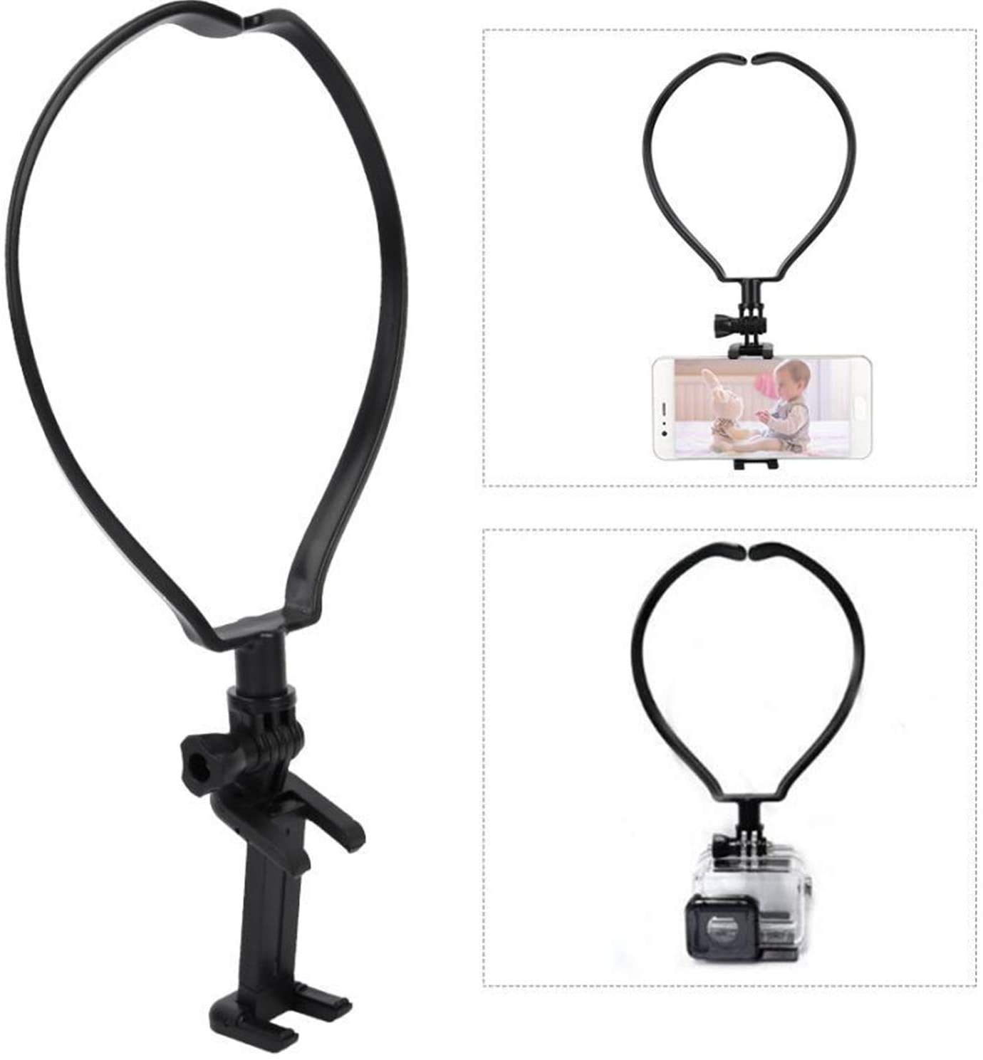 Hensych POV Smartphone Selfie Neck Holder Mount for Go-Pro Action Camera and Cell Phone Video Shoot Accessories