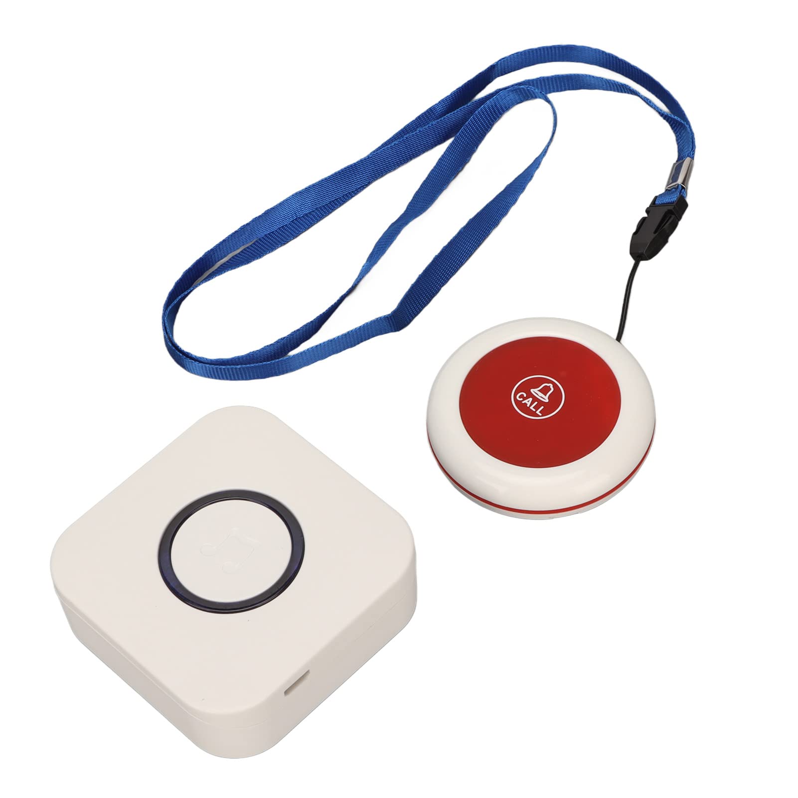 Wireless Caregiver Pager for Elderly, Wireless Call Button for Seniors Nurse Calling Alarm Patient Help System, 1 Call Buttons, 1 Receivers, 4 Levels Volume