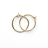 14K Gold Filled Small Hoop Earrings for Men or Women – Thin Handmade Hypoallergenic Hoops, 8mm 10mm 12mm, 22G / 24G Everyday Sleep-In Earrings