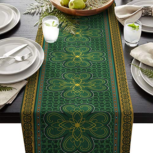 Geometric Rectangle Table Runners 18 x 72 Inches, St. Patrick's Day