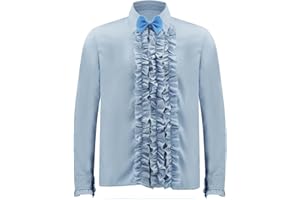 JQAKFIY Harry and Lloyd Dumb Ruffled Tuxedo Shirts Dumber 90s Prom Retro Shirts with BowTie Halloween Cosplay for Men