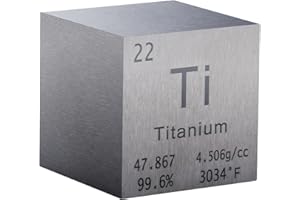 YUAILIUR 1 Inch Titanium Cube Metal Density, High Density Element Cube Pure Metal, for Element Collections Lab Experiment Material,Elemental Collection Hobby,Gift for Children (Titanium)