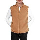 Haloumoning Boys Fleece Full Zip Vest Kids Polar Lightweight Sleeveless Jacket Fall Warm Outwear 5-14 Years