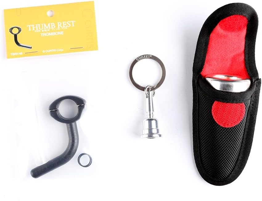 Curtis Bags Trombone Thumb Rest Mini Keychain Pouch Set One Size Silver