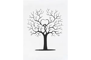 Ejoyous Fingerprint Tree, DIY Guest Book with Signature on Canvas DIY Wedding Tree Personalized for Anniversary Birthday Sign