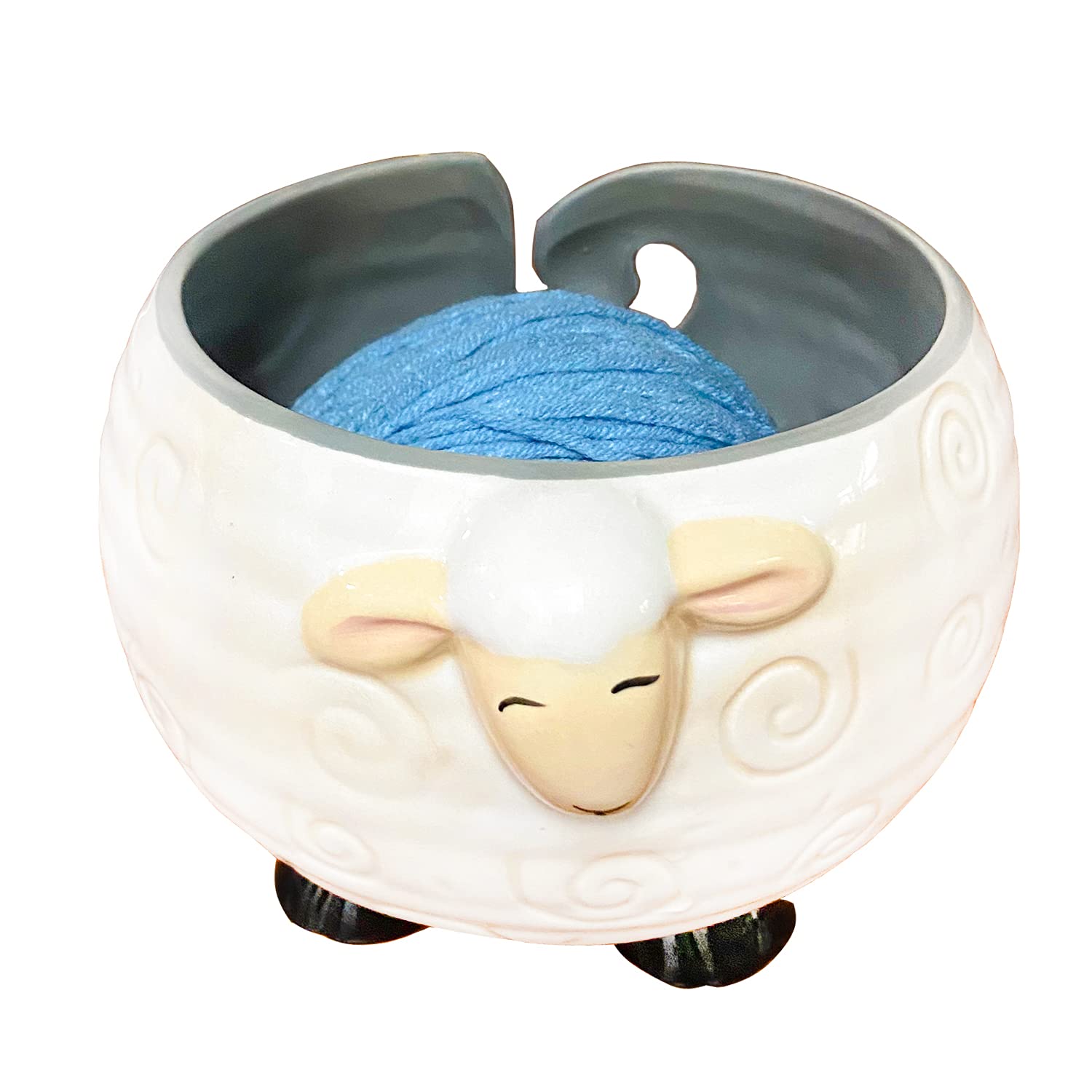 Photo 1 of Weabetfu Sheep Ceramic Yarn Bowl Knitting Yarn Bowl Handmade Craft Knitting Bowls Crocheting and Knitting Supplies Organizer,Perfect for Mother's Day and Christmas Gift