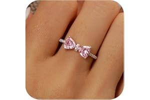 AIBELOPY Dainty Bow Rings for Women 925 Sterling Silver Cubic Zirconia Infinity Knot Ring Promise Rings for Her Mother Daughter Friendship Ring Jewelry Birthday Christmas Gifts