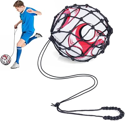 Ainiv Soccer Ball Net Kicker 1PC Trainer for Size 3-5 Footballs Black