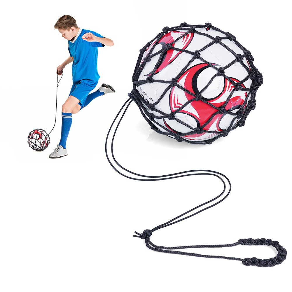 Ainiv Soccer Ball Net Kicker, 1PCS Soccer Bungee Trainer, Football Kick Trainer, Soccer Ball Juggling Net Holder, Training Aid Football Skills Practice for Kids Youth Adults, for Size 3 4 5 Footballs