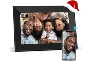 BSIMB 8 Inch Digital Picture Frame Touch Screen, 1280x800 HD WiFi Electronic Photo Frame Album Display 16GB, Share Pictures/Videos via App/USB/SD Easy Setup Gifts for Mom, Auto-Rotate, Solid Black