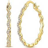 NARMO 925 Sterling Silver Hoop Earrings for Women Hypoallergenic Lightweight Simple Huggie Hoop Earrings Twisted Hoop Earrings Colorful Cubic Zirconia Hoop Earrings Rainbow Hoop Earrings