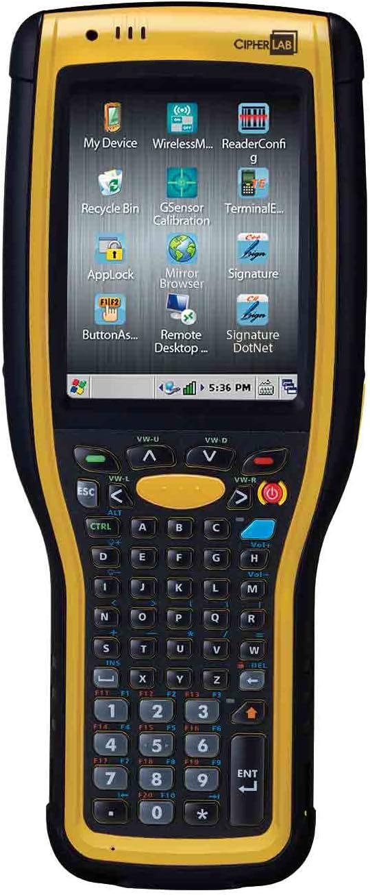 Cipher Labs A97AM5CXN31SP Mobile Computer, 9700, BT, WEH, 53 KET VT, QVGA with Hot SWAP, Extra Long Range Laser, 3600 mAh, English, Simple Pack with Pistol