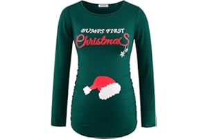 GINKANA Women's Baseball Crew Neck Flower Raglan Sleeve Maternity T-Shirt Top Pregnancy Shirt