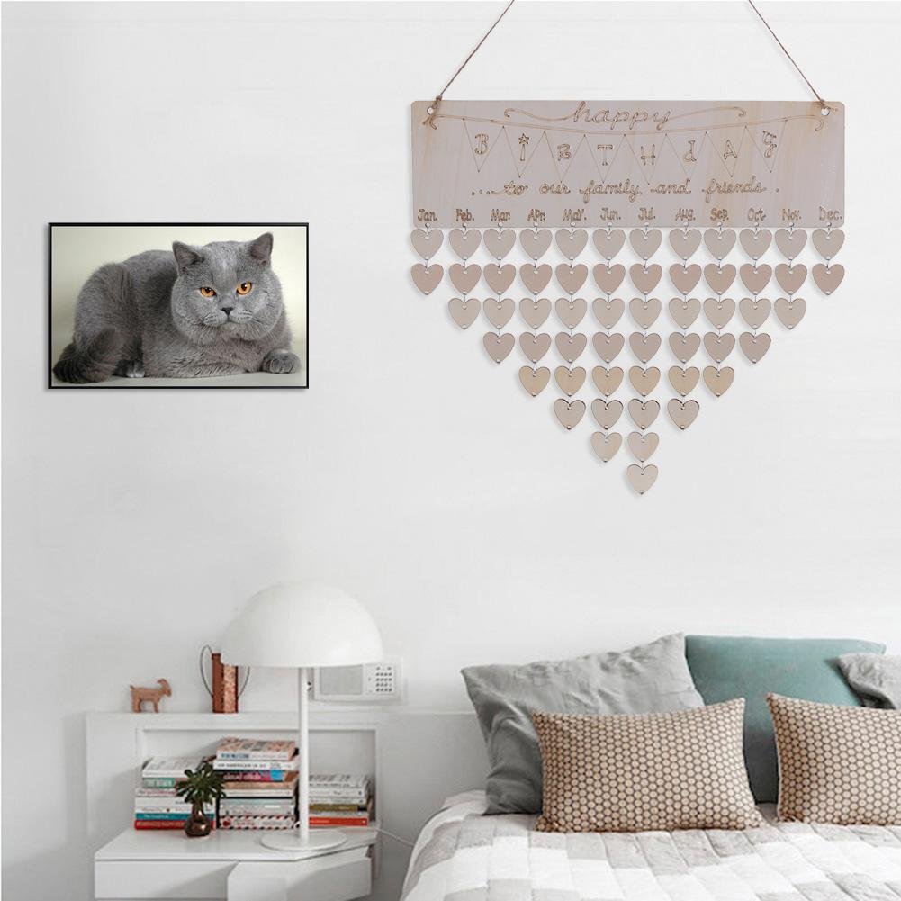 Calendriers Muraux Mignon En Bois Joyeux Anniversaire Theme Calendrier Tableau Special Dates Planner Sign Fournitures De Bureau Groupisd Com