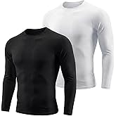 VanKee Men's Long Sleeve Compression Shirts Athletic Sport Undershirts Tight Base Layer Tops Rash Guard Cool Dry Fit Workout