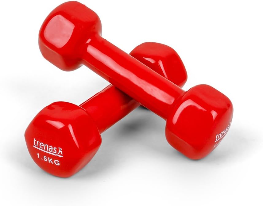 TRENAS Pair of two vinyl dumbbells - Each 0.50-10.00 kg