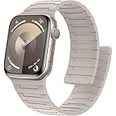 Bisikor Magnetic Bands Compatible with Apple Watch Band 49/46/45/44/42/41/40/38mm Men Women Silicone Sport Wristband for iWatch Ultra SE Series 11 10 9 8 7 6 5 4 3 (38/40/41/42, Starlight)