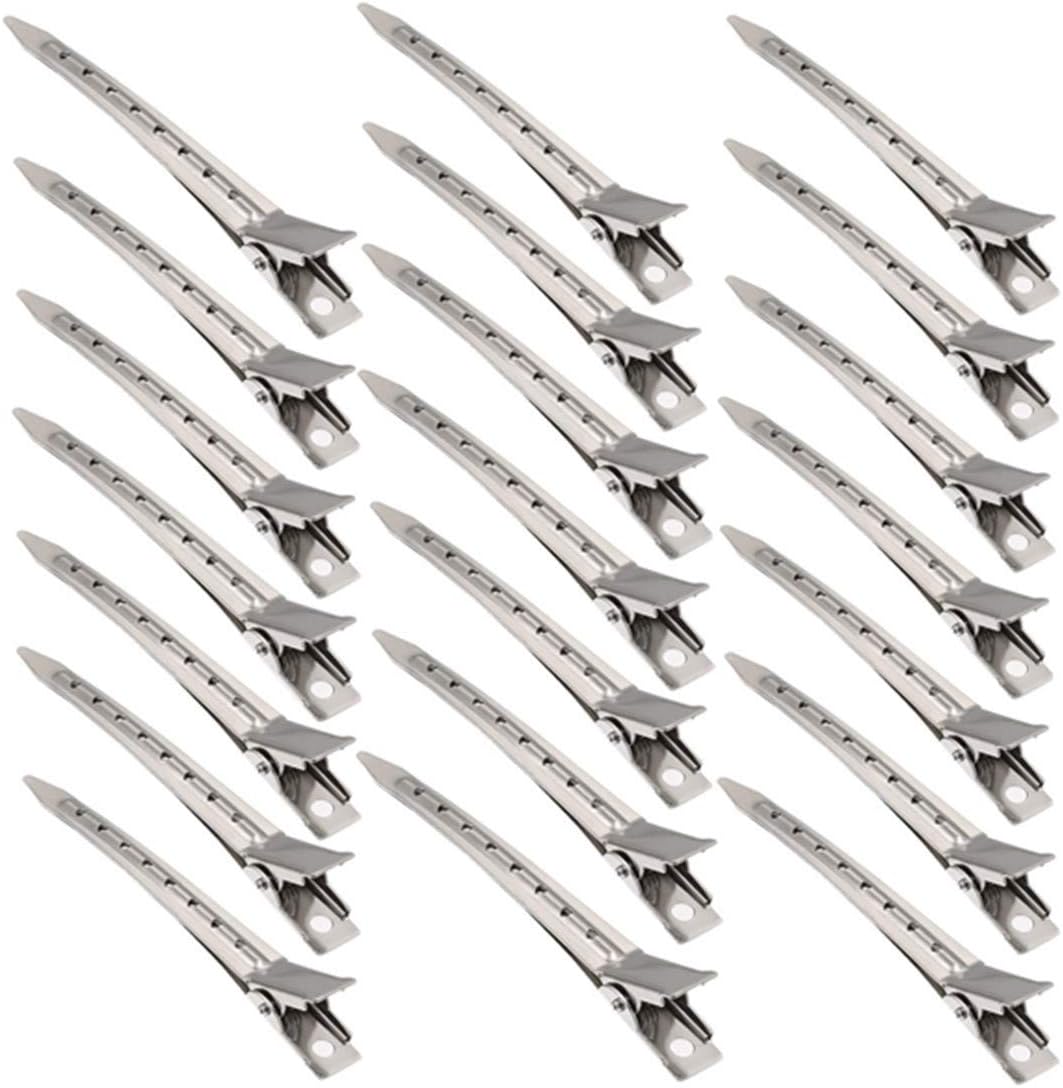 30PCS 3.5 Inch Duck Bill Hair Clips Metal Alligator Curl Clips Sectioning Clips with Holes