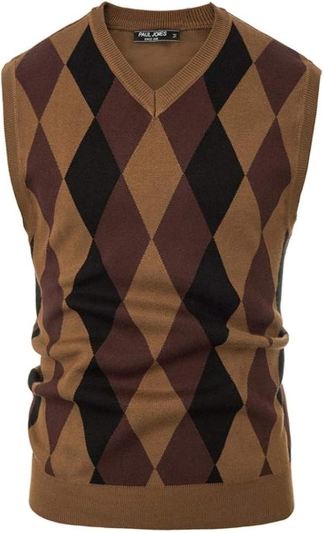 Classic England Style Men Knitted Sweater Vest Stylish V