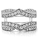TwoBirch Sterling Silver Infinity Bypass Engagement Ring Guard with Cubic Zirconia (0.74 ct. tw.)