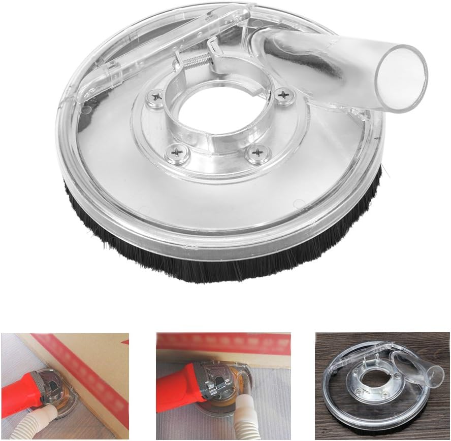 Extractor hood for angle grinder 80-125mm clear dust dry grinding protection with brush ring for angle grinder concrete - Image 5