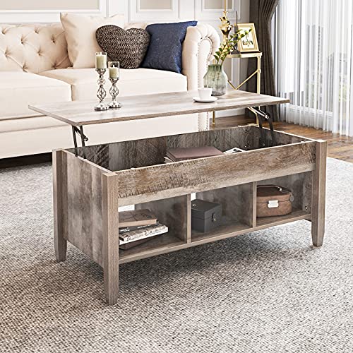 YITAHOME Lift Top Coffee Table with Hidden Storage Compartment & 3 Open
