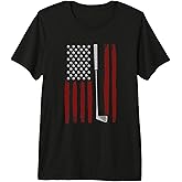 Retro American Flag Golf Golfer Funny Golf Club Golfing Premium Tri-Blend T-Shirt