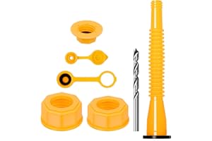 Swpeet 9Pcs Gas Can Spout Replacement Kit, 7'' Gas Can Nozzle 3 Yellow Kit Contains Screw Collar Caps, Gas Can Vent Caps, Thi