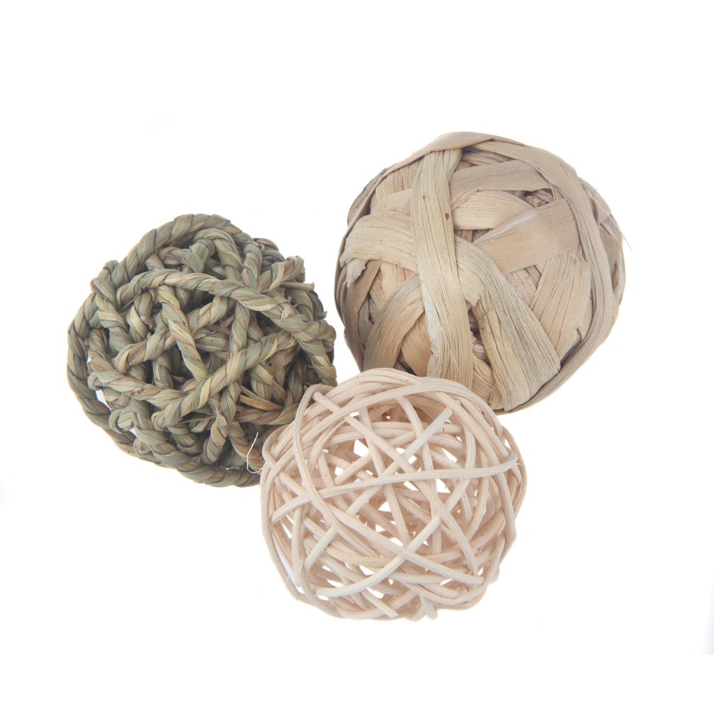 emours Small Animal Activity Play Chew Toys for Bunny Rabbits Guinea Pigs Gerbils, 3 Valued Pack