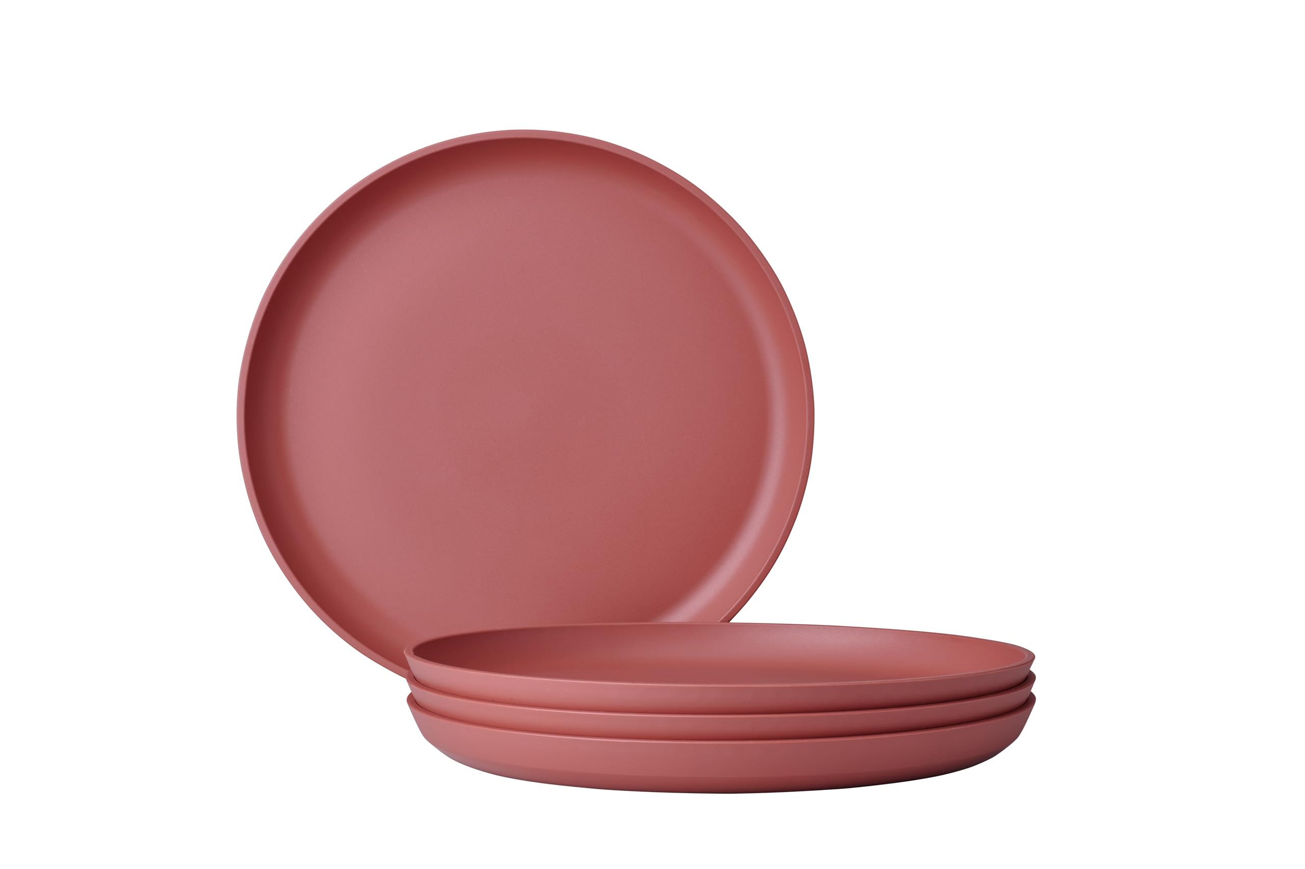 Mepal - Breakfast plate 4 pieces Silueta - Dishwasher & microwave resistant - Plastic plates - Dinner plates - Tableware - 23 cm - Vivid mauve