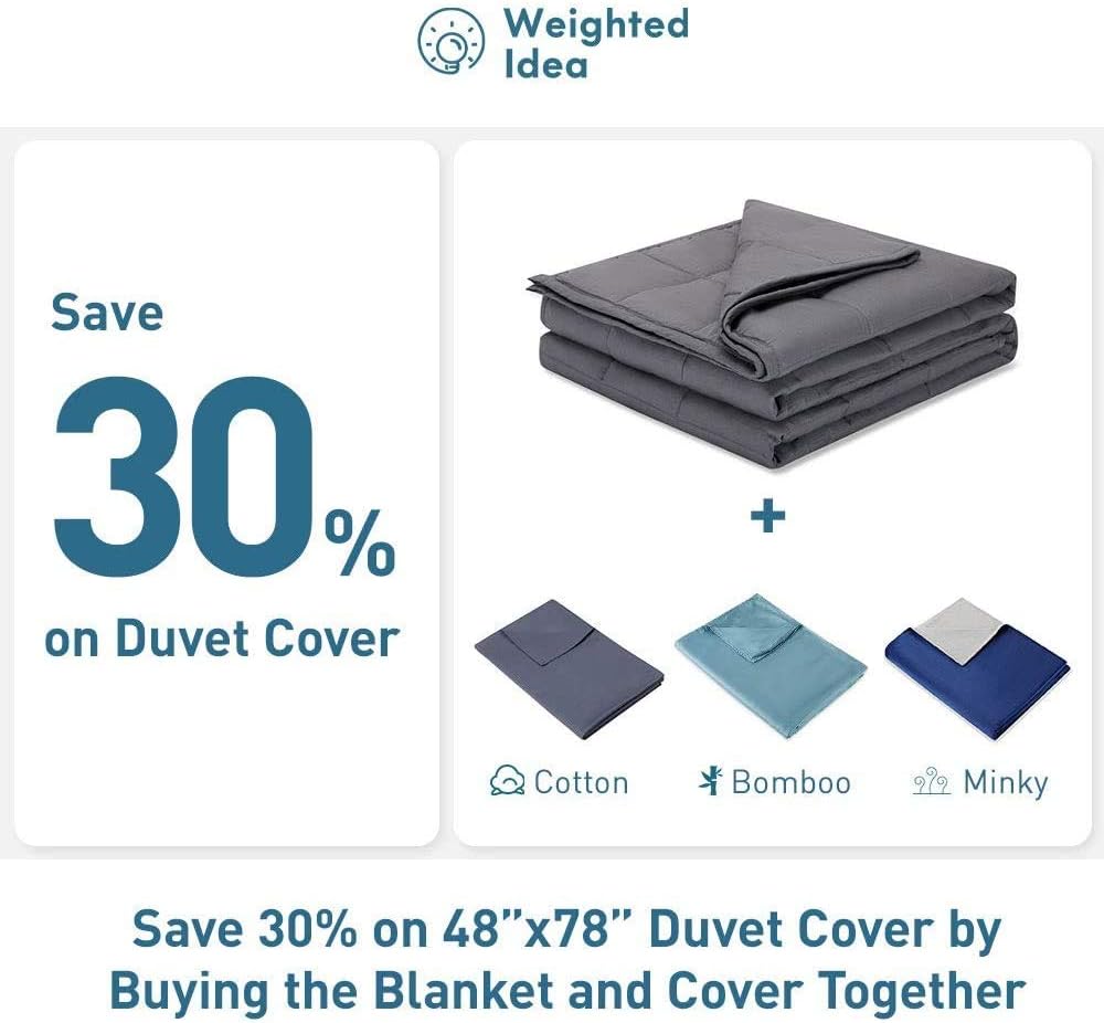 Weighted Idea Cool Weighted Blanket Twin Size 15 Pounds, for Adults (48''x78'', Grey): Kitchen & Dining
