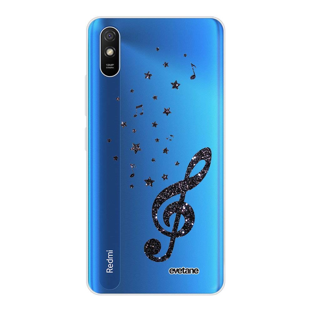 Evetane Case Compatible with Xiaomi Redmi 9A Soft Silicone Ultra Resistant Slim Transparent Music Note Fashionable Design — image 1