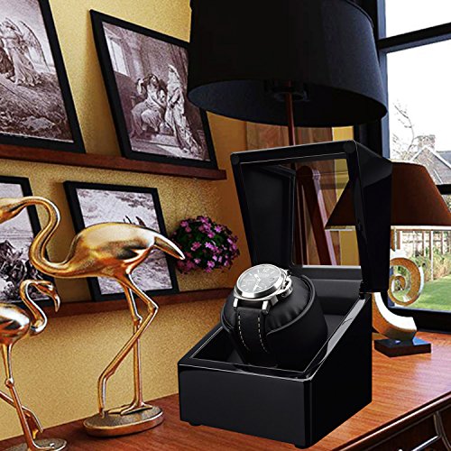 Zeiger Single Watch Winder for Large Watch Box Case with Quiet Automatic Japanese Mabuchi Motor Piano Paint s003