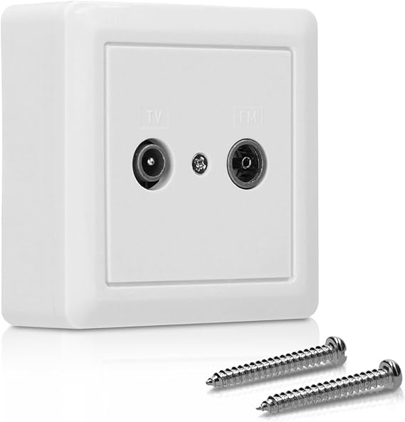 kwmobile Double TV/FM Wall Socket Twin TV Aerial Socket Coaxial