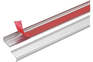HARFINGTON 10pcs Tile Edge Trim 12" x 0.4" Peel and Stick Backsplash Trim Aluminum Alloy Self Adhesive L-Shape Outside Corner