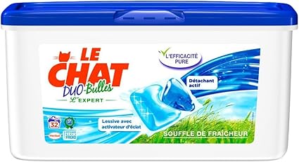 Le Chat Souffle De Fraicheur Duo Bulles Lessive Doses 800 G