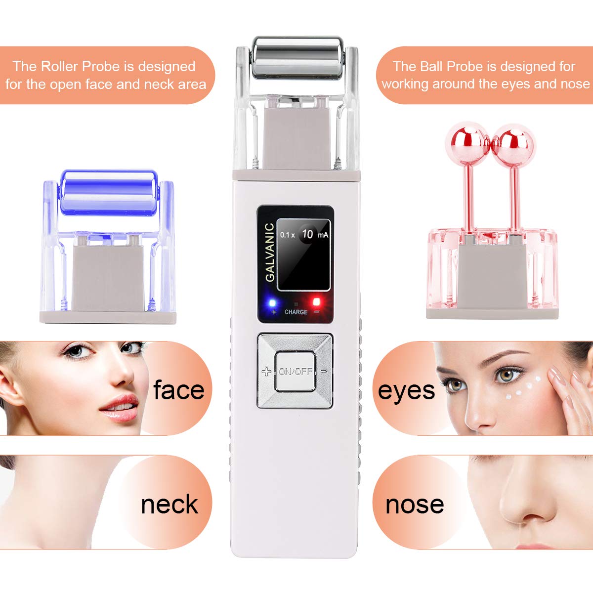 Portable Galvanic Microcurrent Skin Firming Machine, Anti-aging Face Lift Massager Home Use Beauty Salon Device: Beauty