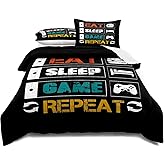lris Bedding Gaming Comforter Set Twin Size for Boys Kids Game Room Decor Video Game Gamer Comforter Teens Bedroom Gamepad Bedding Set All Season (A08, Twin)………