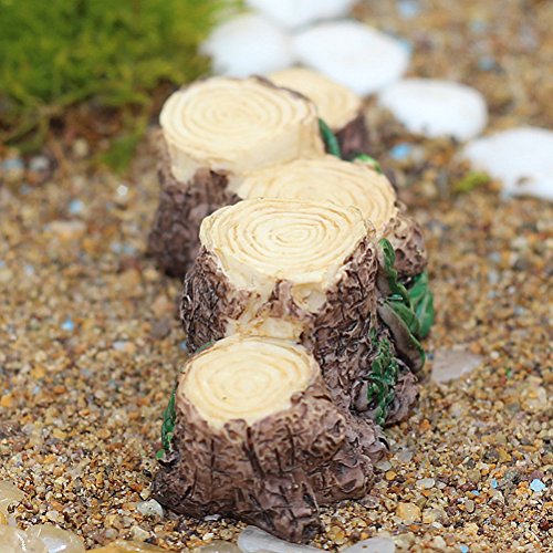 Welecom 2 Pcs Miniature Garden Fairy Ornament Miniature Tree Stump Bridge for Fairy Garden Terrarium Supplies and Accessories