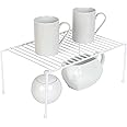 Smart Design Cabinet Storage Shelf Rack - Medium (8.5 x 13.25 Inch) - Steel Metal Wire - Cupboard, Plate, Dish, Counter & Pantry Organizer Organization - Kitchen [White]