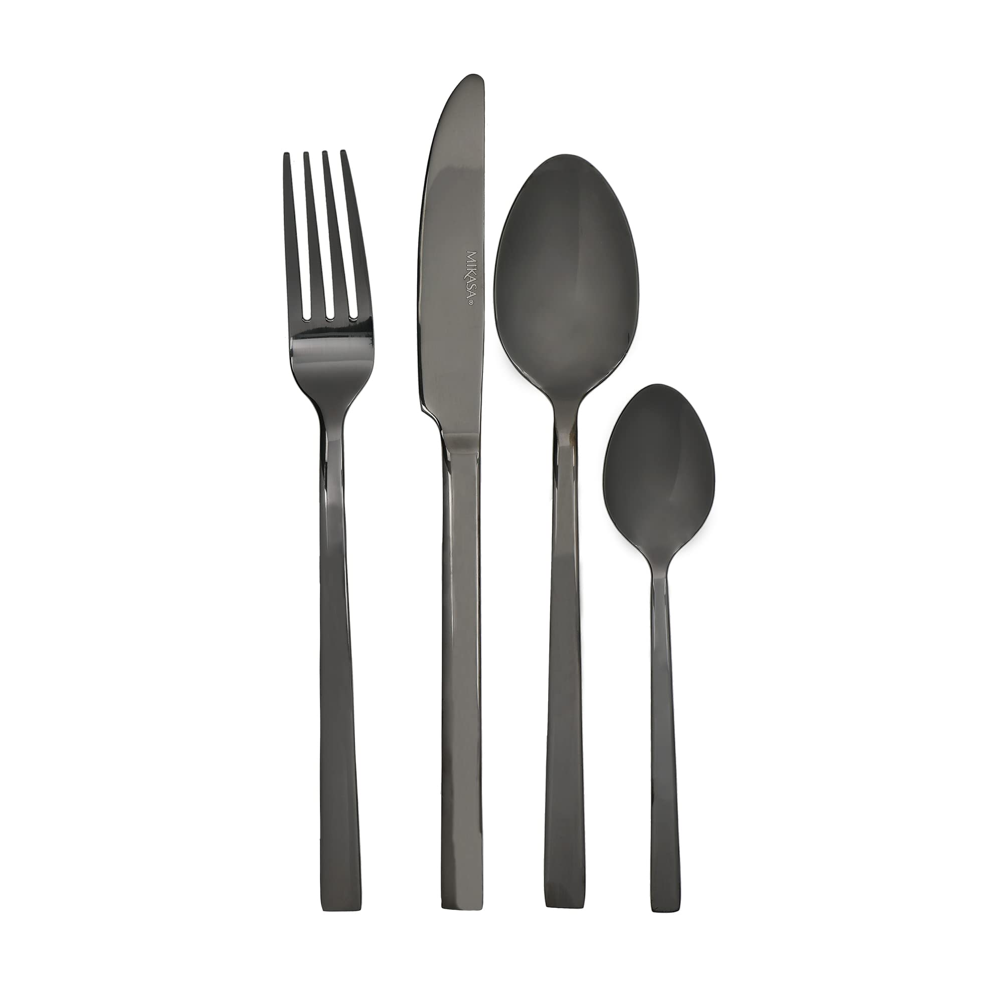 Mikasa Black 16 Piece Cutlery Set, Boxed