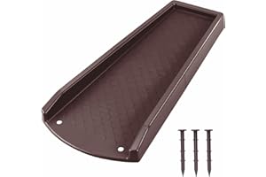 Ogutter Splash Blocks for Gutters Downspouts, 24" Downspout Extensions for Rain Water Drainage, Thickened Gutter Splash Guard with Fixing Piles(1 Pack, Brown)