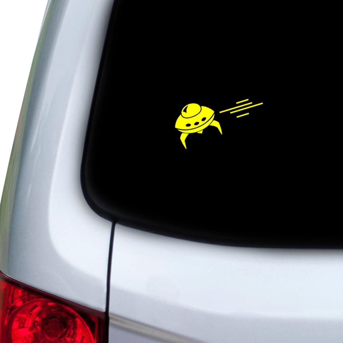 StickAny Car and Auto Decal Series Spaceship Grab Sticker for Windows, Doors, Hoods (Yellow)