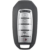 X AUTOHAUX 434MHz KR5TXN7 Replacement Smart Proximity Insert Keyless Entry Remote Key Fob for Infiniti QX60 2019-2020 for QX50 2020-2022 for Infin5 Buttons 4A Chip 285E3-9NR4A S180144709