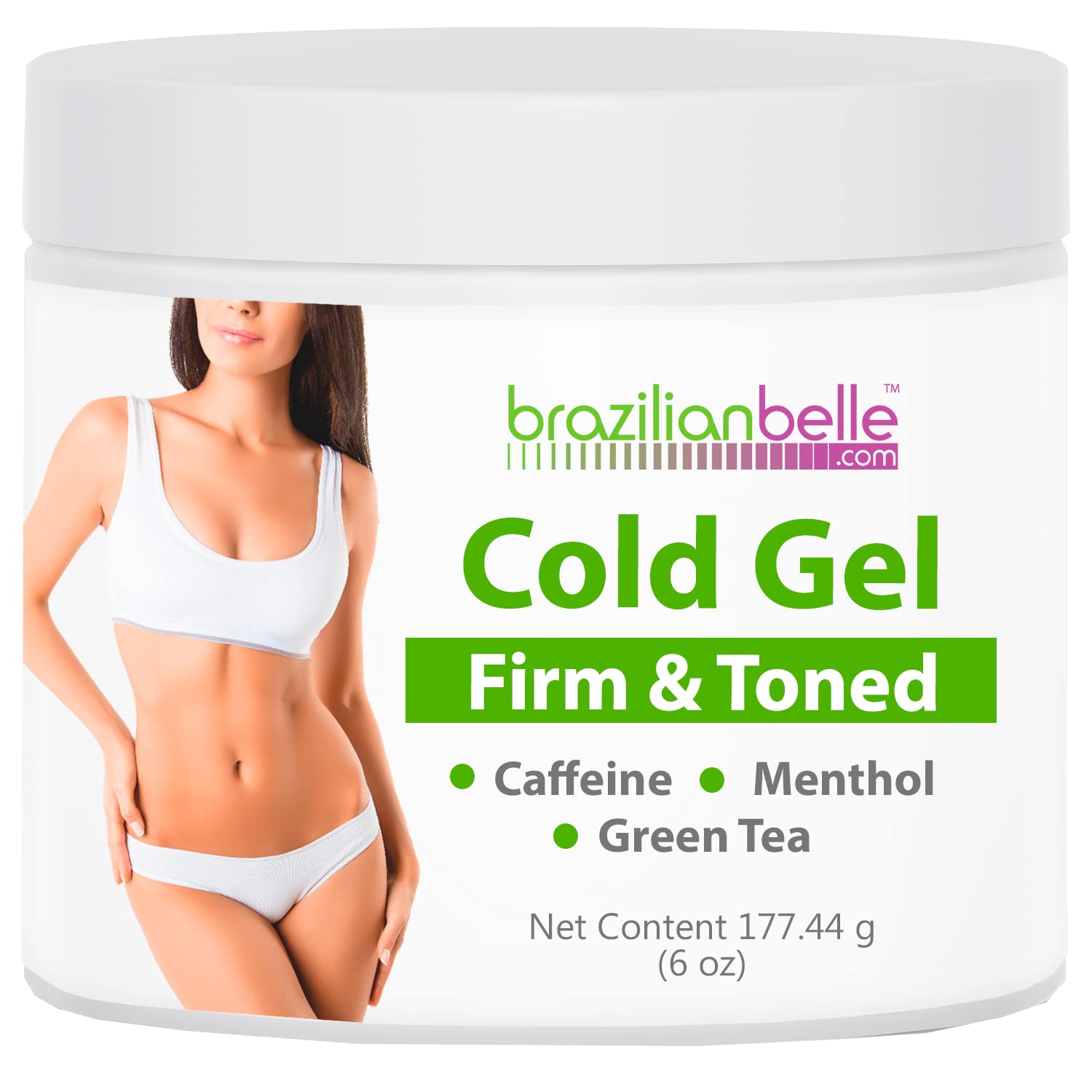Cellulite Cold Slimming Gel with Caffeine and Green Tea Extract - Reduce Appearance of Cellulite, Stretch Marks, Firming and Toning, Improves Circulation - Quick Absorption- Cryo Gel (1 Jar)