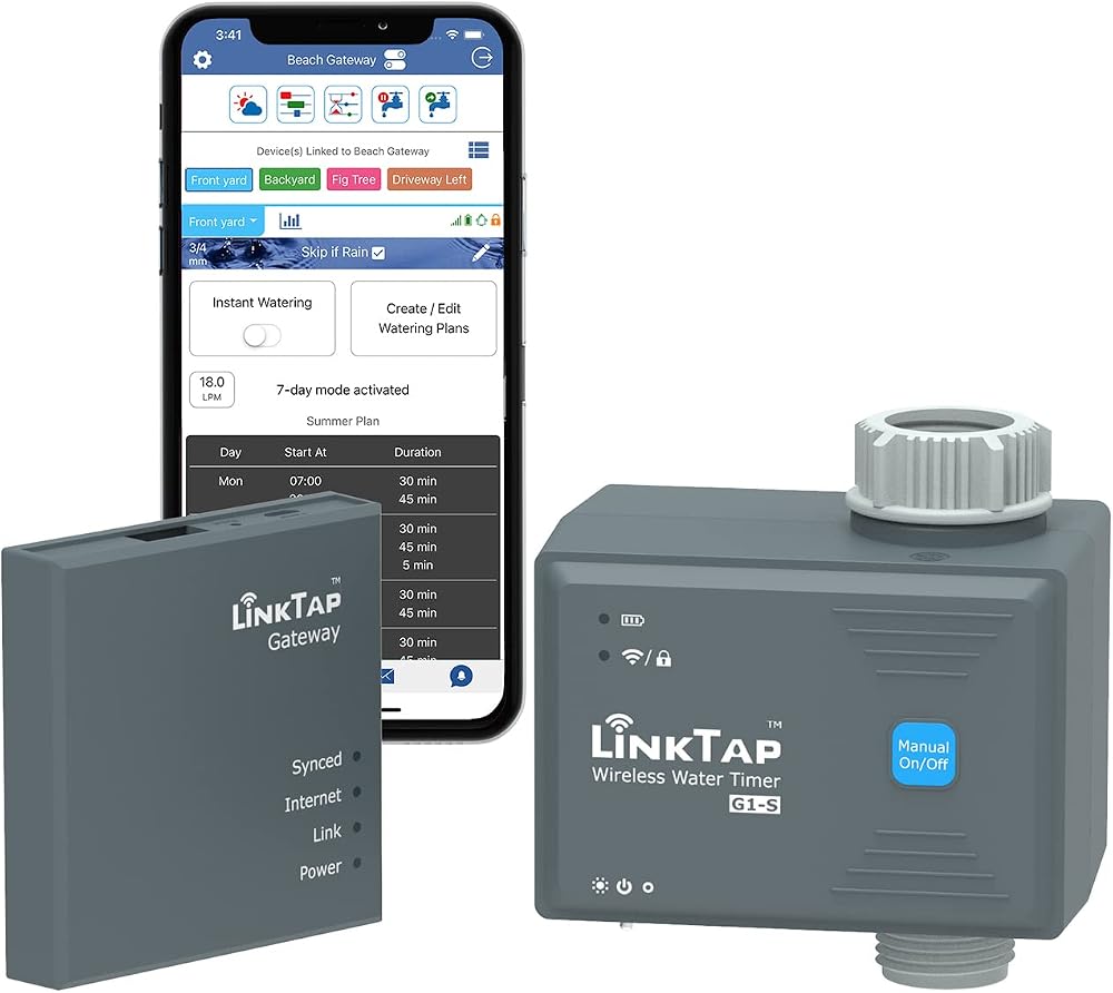 LinkTap G1S Wireless Water Timer Gateway IP66 2 Year Battery Life