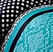 Home Style Teen Girls Bedding Damask Leopard Comforter Twin/Twin XL Bedspread Black White Teal Aqua Blue Set + Sham + Adorable Throw Pillow Sleep Mask Polka Dot Comforters Sets for Girl Kids