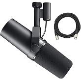 Shure SM7B Dynamic Vocal Microphone for Streaming, Podcast, &amp; Recording with 20ft XLR Cable
