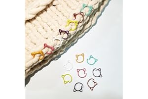 6pcs Cat Ear Stitch Markers for Knitting & Crocheting - Metal Knitting Loop Marker for Yarn Crafts, DIY Projects Random Color