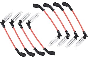 NTOAUTO 8PCS Spark Plug Wires Set 8mm Compatible with GMC Hummer Chevrolet Cadillac Spark Plug Wires Replacement OEM#M8-48322,48322R